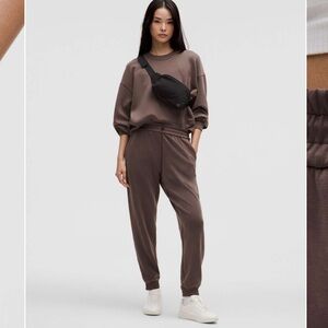 Lululemon Brushed Softstreme High-Rise Joggers Espresso Brown Athleisure Size 6